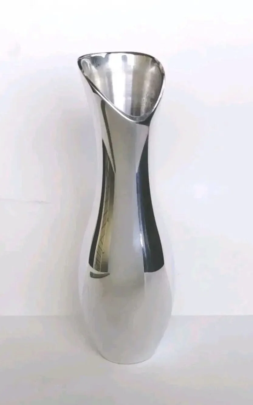 Nambe Silver Metal Bud Vase #6180 Modernist Aluminum Alloy Vintage 1998
